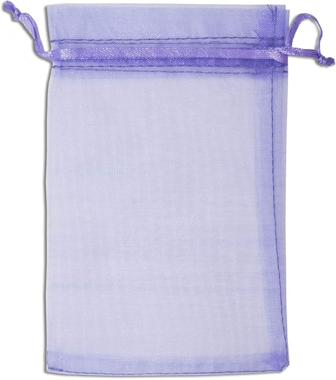 TheDisplayGuys 100-Pack 6x8 Lavender Sheer Organza Gift Bags - Image 5
