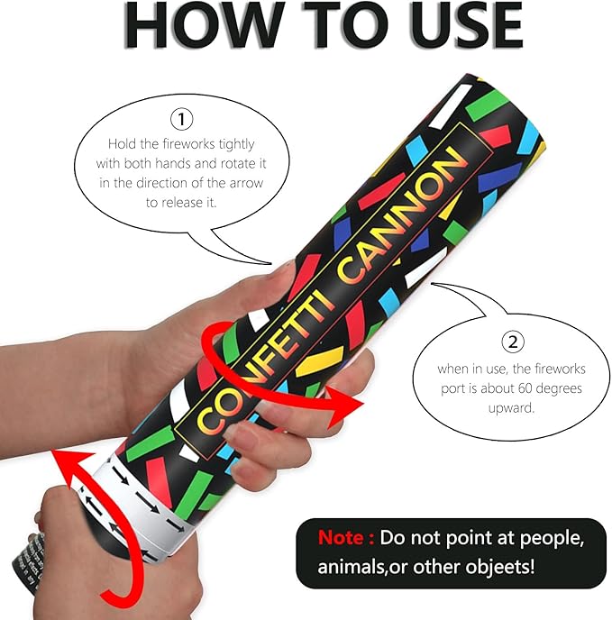 6 Pack Colorful Confetti Poppers, 12 Inch Biodegradable Confetti Cannon Party - Image 6