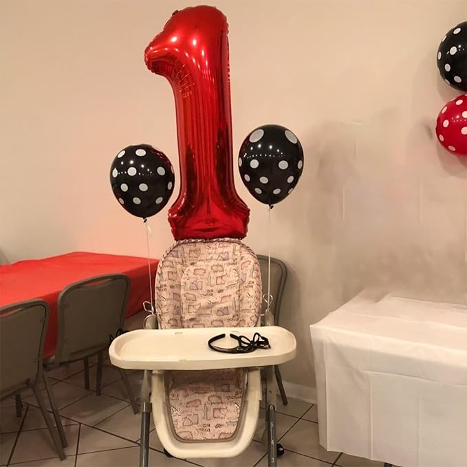 40" Red Number 0 Balloon for Girls, Large Self Inflating Helium Foil Number - Image 8