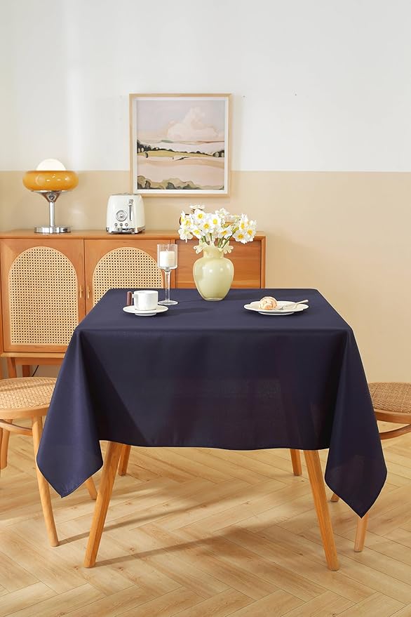 Craft And Party Square Tablecloth, 54 x 54 Inch Navy Blue Tablecloth, Polyester - Image 3