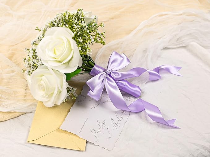 Light Purple Satin Ribbon 1 inch X Continuous 50 Yards, Single Face Polyester - Image 6