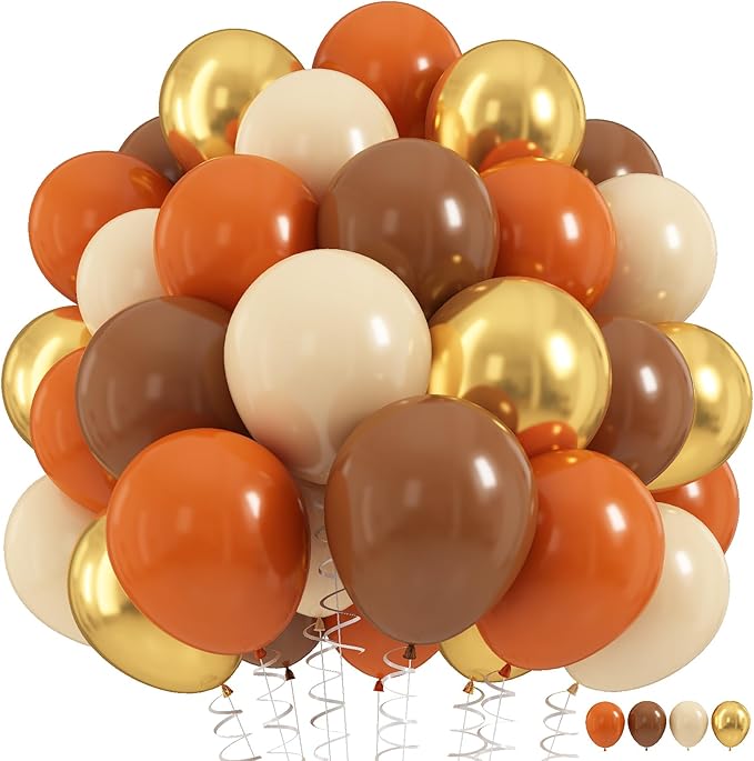 Orange Brown Balloons Set by HILAVO