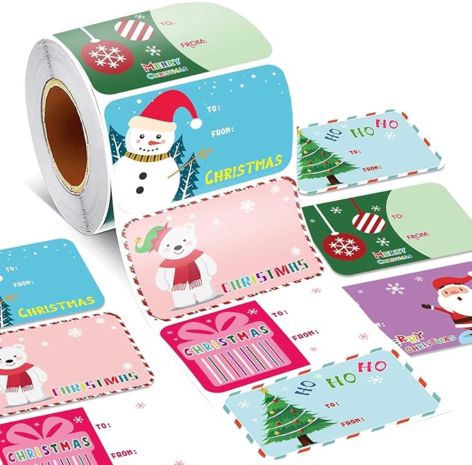 300PCS Christmas Name Tags Stickers, Self-Adhesive Christmas Gift Tags Stickers by DUJAA
