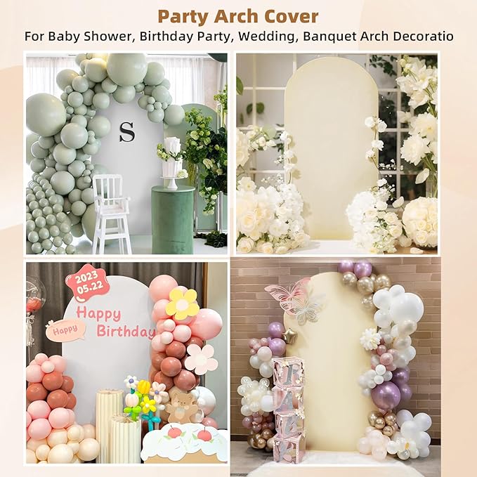 Hemmotop 7.2 ft Arch Backdrop Cover, Fabric Stretchy Background - Image 7
