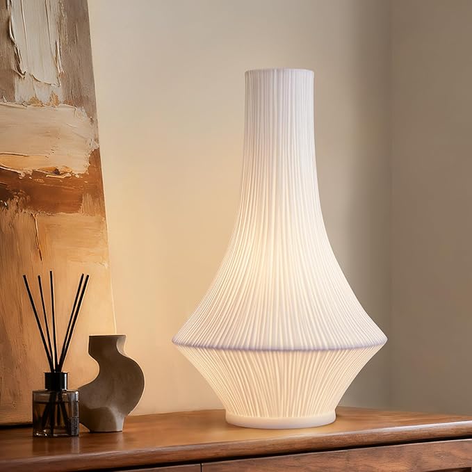 RONDURE 12.3" Modern Ceramic Table Lamp, Modern Bedside Lamps by RONDURE