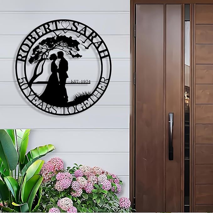 Personalized Tree of Life Metal Sign Wall Art Decor, Custom Wedding Gifts - Image 3