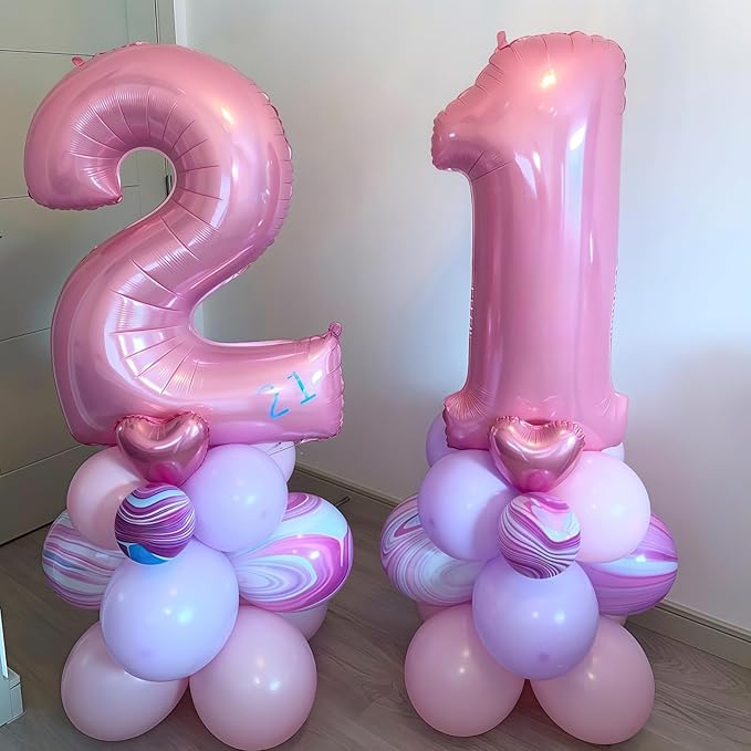 Pastel Pink 9 Balloon, Light Pink 9 Balloons Number, 40 Inch Helium Foil Mylar - Image 4