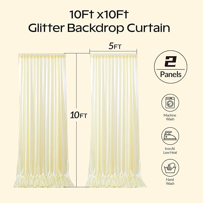 Champagne Glitter Backdrop Curtain - Image 8
