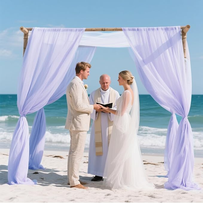 VOK Lavender Wedding Arch Draping Fabric Chiffon Fabric, 29in x 18Ft Sheer - Image 7
