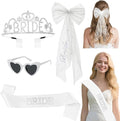 4 Pcs Bachelorette Party Decorations, BRIDE Crown, Pearl Bride Sash, Bride by Tasodin