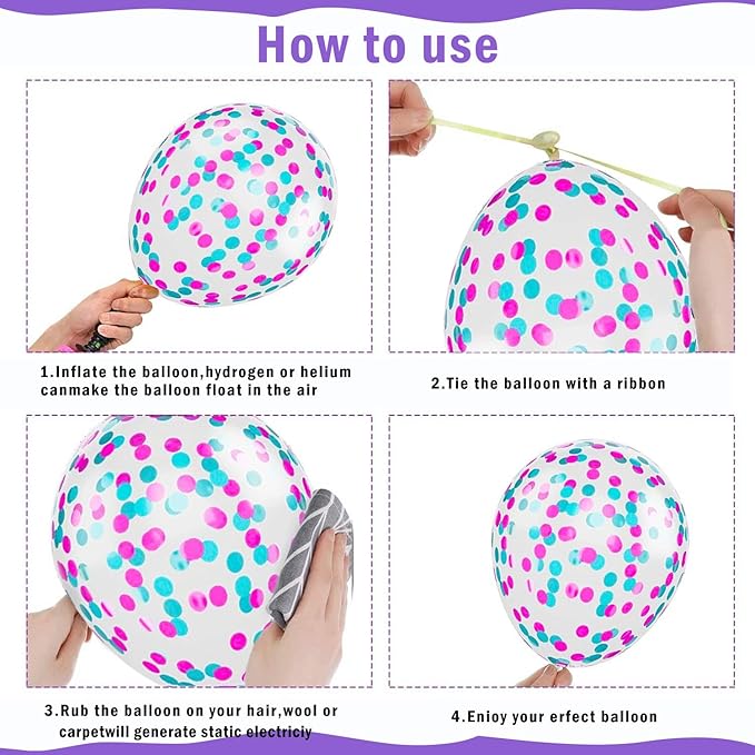 Pink Blue Purple Balloons - Image 7