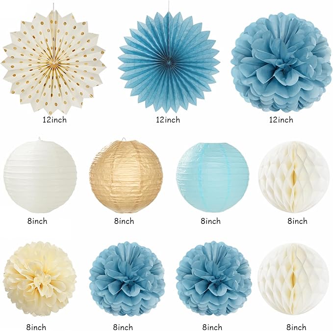 Beige-Champagne-Blue Boho Bachelorette Party-Decorations - Image 2