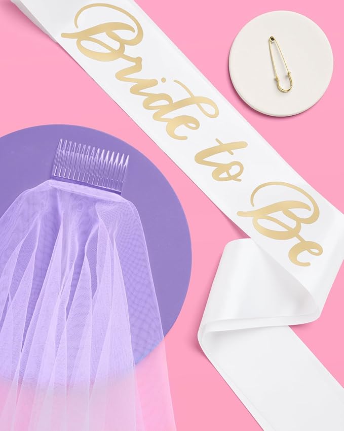 xo, Fetti Bachelorette Party Sash + Veil - Image 4