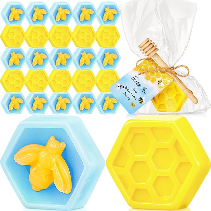 24 Set Baby Shower Favors Bee Party Favors Including Honeycomb Soap by Otuuz