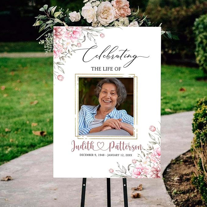 Celebration of Life, Funeral Welcome Sign, Large Memorial Poster, Funeral - Image 4