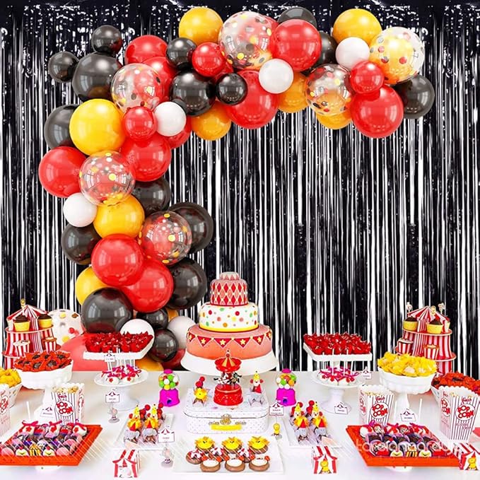 TONIFUL 3Pcs Black Door Streamers, Photo Booth Backdrop, Metallic Streamers - Image 6