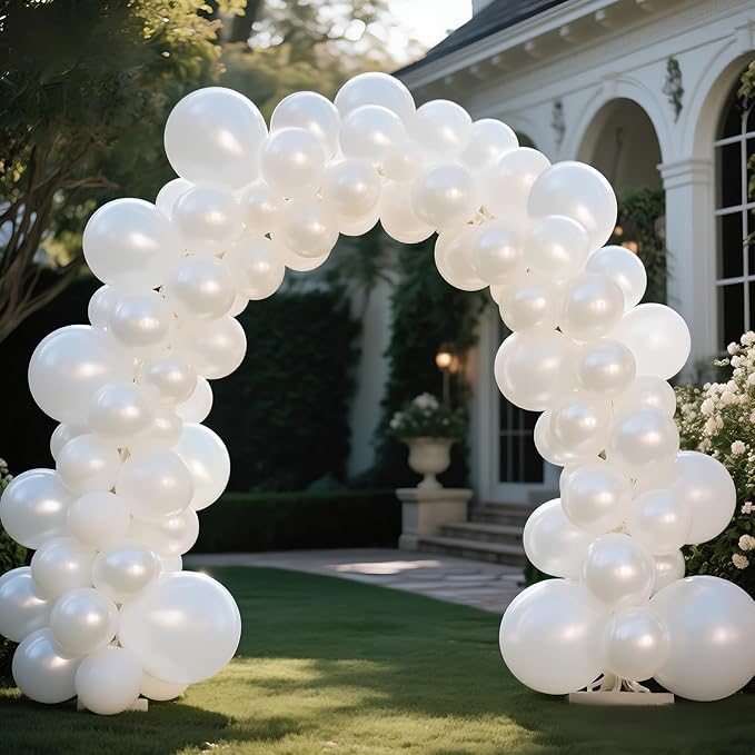 KAWKALSH Pearl White Balloon 12 Inch - Image 8