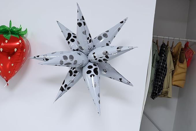 3pcs 26inch 3D paw Explosion Star foil balloon, dog paw theme Foil Cone star - Image 7