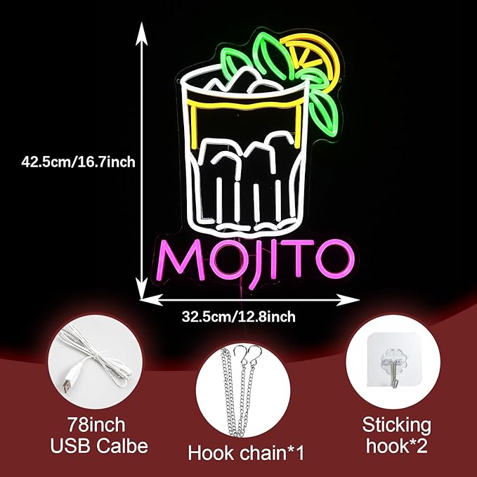 Mojito Neon Sign Mojito Cocktail Neon Light - Image 2