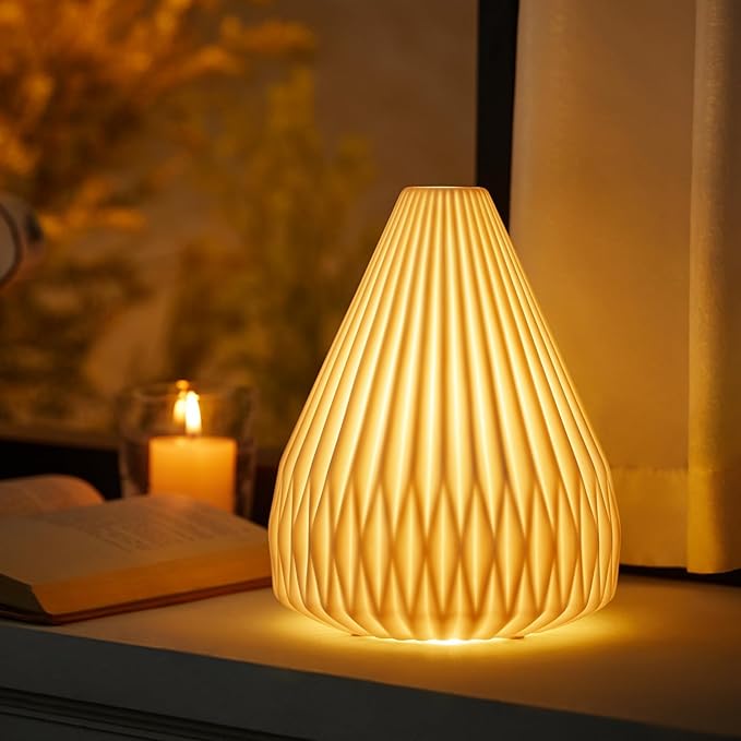 RONDURE 9.1" Modern Ceramic Table Lamp, Modern Bedside Lamps - Image 2