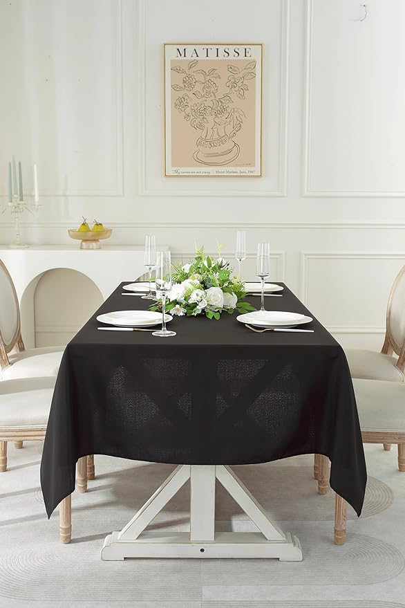 Craft And Party Rectangle Tablecloth, 60 x 102 Inch Black, 6ft Washable - Image 6