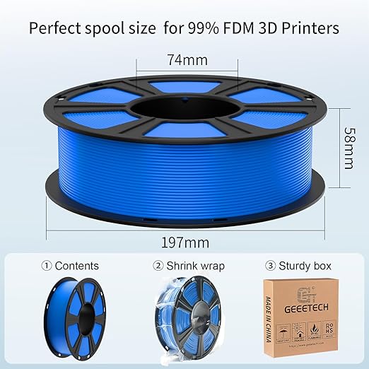Geeetech PLA Filament 1.75mm, Neatly Wound Blue 3D Printer Filament, - Image 7