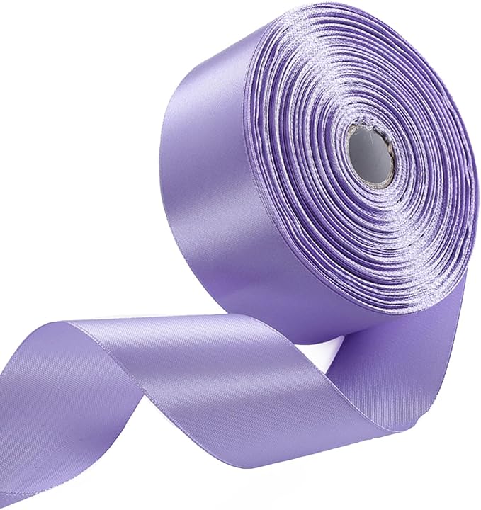 1-1/2 Inch Light Purple Satin Ribbon 50 Yards Solid Fabric Ribbons by Celadora