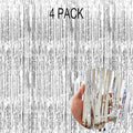 4 Pack Silver Foil Fringe Curtain by EUFARS