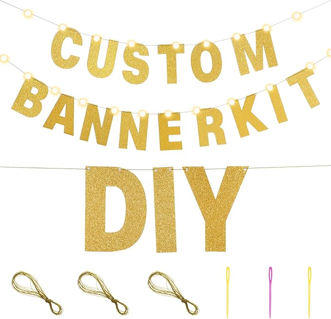 TaoBary 112 Pcs DIY Letter Custom Banner Glitter Customizable Banner Kit - Image 2