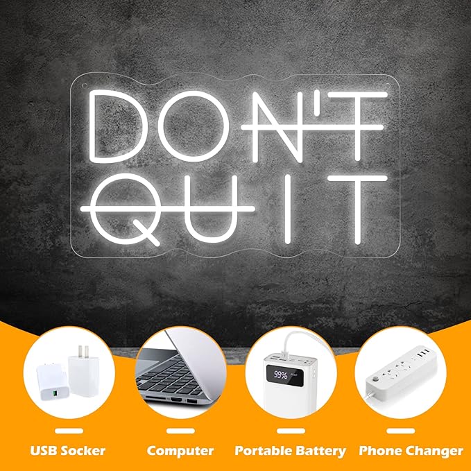 Don't Quit LED Neon Sign for Wall Decor, DO IT Neon Lights Party Decorations - Image 6