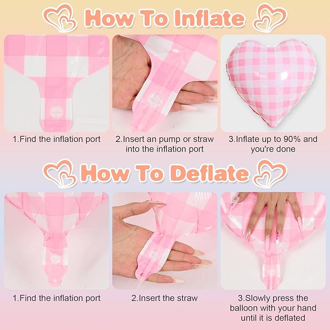 Colorful Checkered Heart Balloons - Image 7