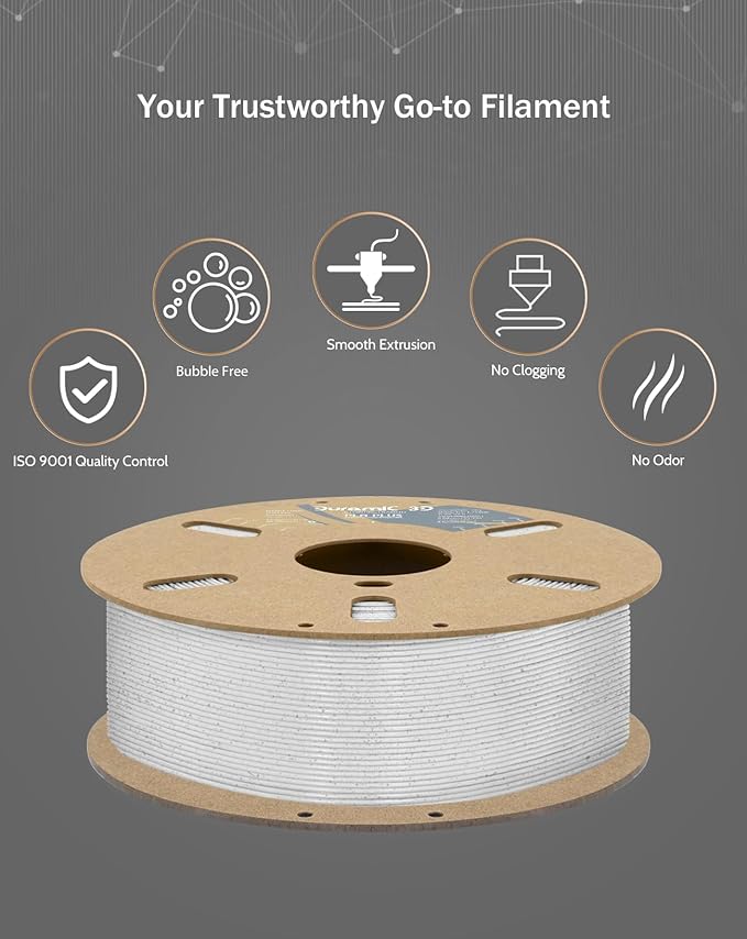DURAMIC 3D PLA+ Filament 1.75mm 2Kg Marble, PLA Plus Filament 2 Pack 1kg Spool - Image 5