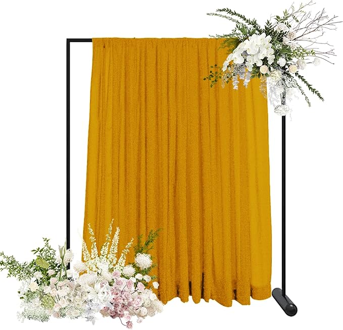 10ft x10ft Gold Metallic Spandex Backdrop Drapes Curtains, 1 Panel Glitter - Image 6