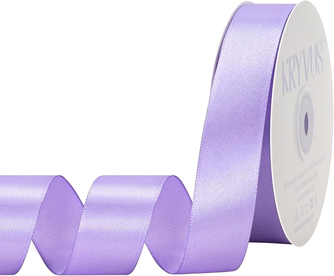 Light Purple Satin Ribbon 1 inch X Continuous 50 Yards, Single Face Polyester by Kryvusribbon