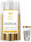 Perfect Settings Gold Rimmed Disposable Plastic Cups, Disposable Wedding Cups by PerfectSettings