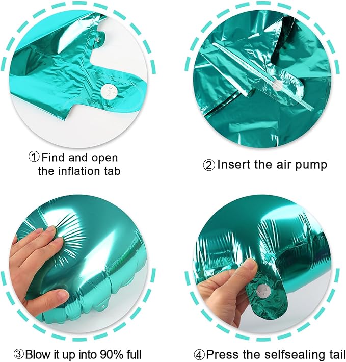 Teal Blue Number 7 Birthday Balloon 40 Inch, Digital Balloons - Image 3