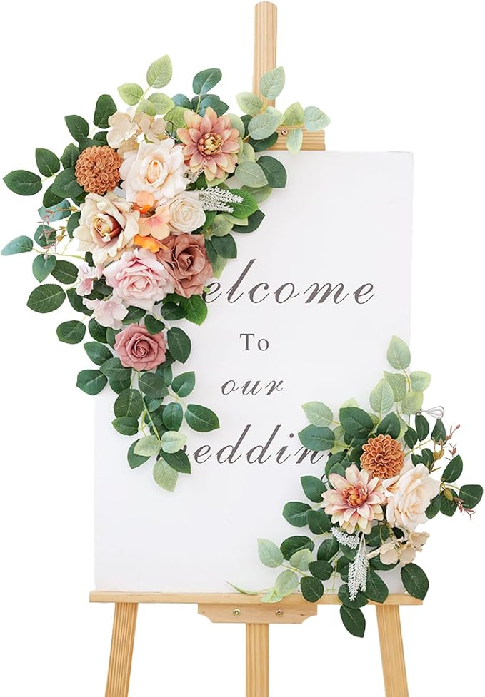 Pack of 2 Artificial Flowers for Backdrop Decoration, Wedding Arch Flowers by BMQDSM