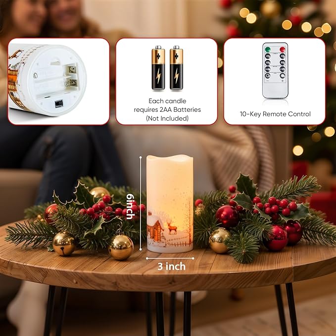 Homemory Christmas Flameless Candles Battery Operated - Image 7