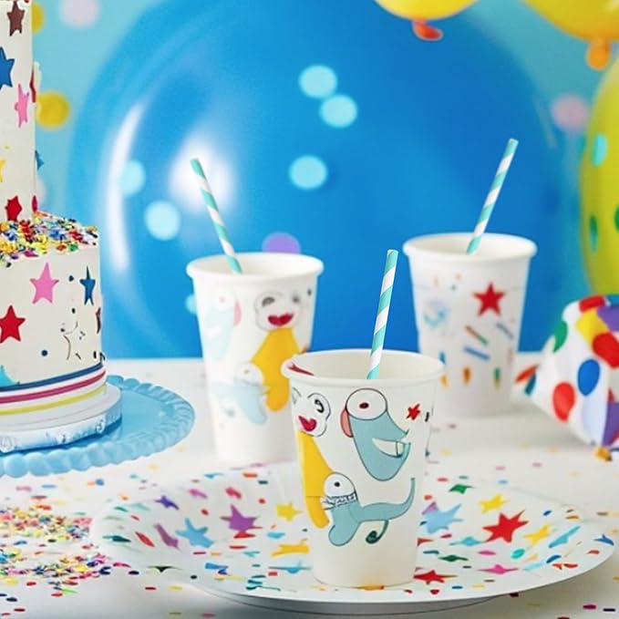 Light Blue 7.75 inch Disposable Paper Straws - Image 6
