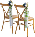 Meldel 10Pcs Elegnat Wedding Chair Back Decorations Aisle Artificial Blue White by Meldel