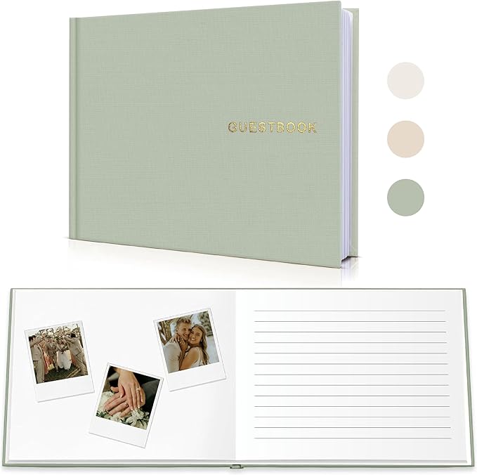 Elegant Linen Wedding Guset Book by WeddingGiftsWedding