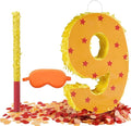 Orange and Red Star Number 9 Pinata, 16 Inch Piñata by LEMONIDEA