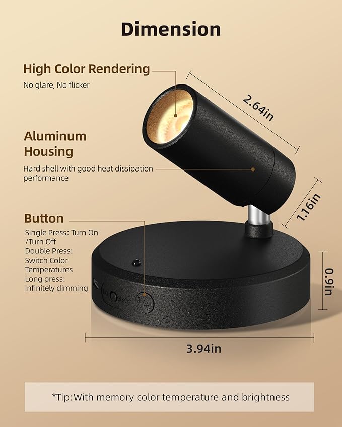 EZVALO Spotlights Indoor with Remote, 5500mAh Rechargeable Picture Lights - Image 7