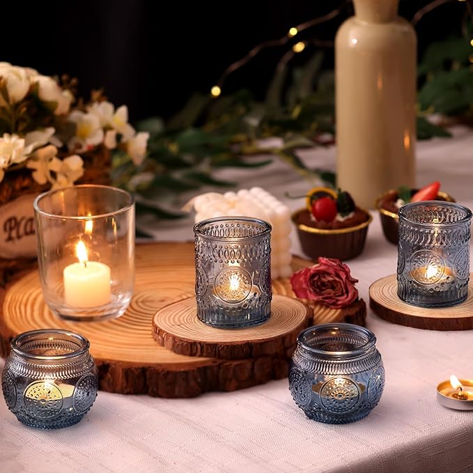 DARJEN 12Pcs Blue Votive Candle Holders - Image 5