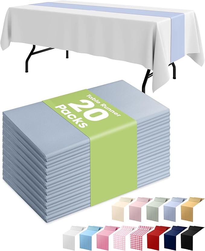 Pureegg Dusty Blue Plastic Table Runners by Pureegg
