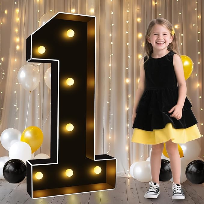 Pooqla 3FT Marquee Light Up Numbers, Giant Mosaic Light Up Numbers by Pooqla
