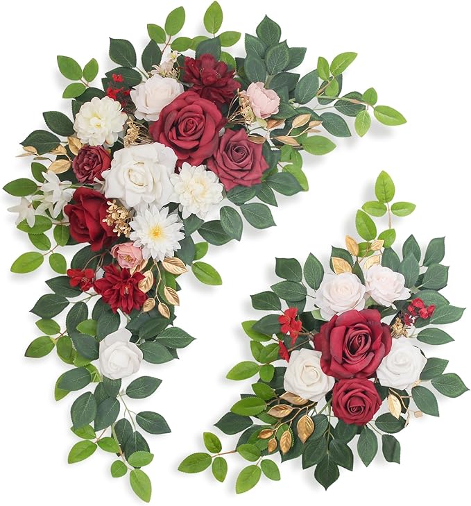 Pack of 2 Artificial Flowers for Backdrop Decoration, Wedding Arch Flowers by BMQDSM