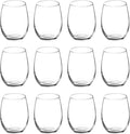 DISCOUNT PROMOS Stemless Wine Glasses by ARC 5.5 oz. Set of 12, Bulk Pack by DISCOUNTPROMOS