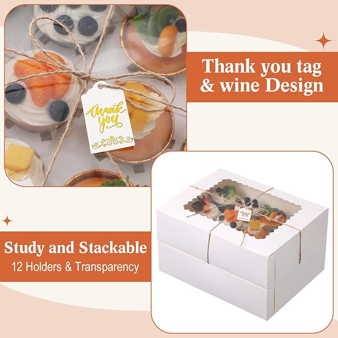 36 Pack Cupcake Boxes Hold 12 Standard Cupcakes Disposable Cupcake Containers - Image 6