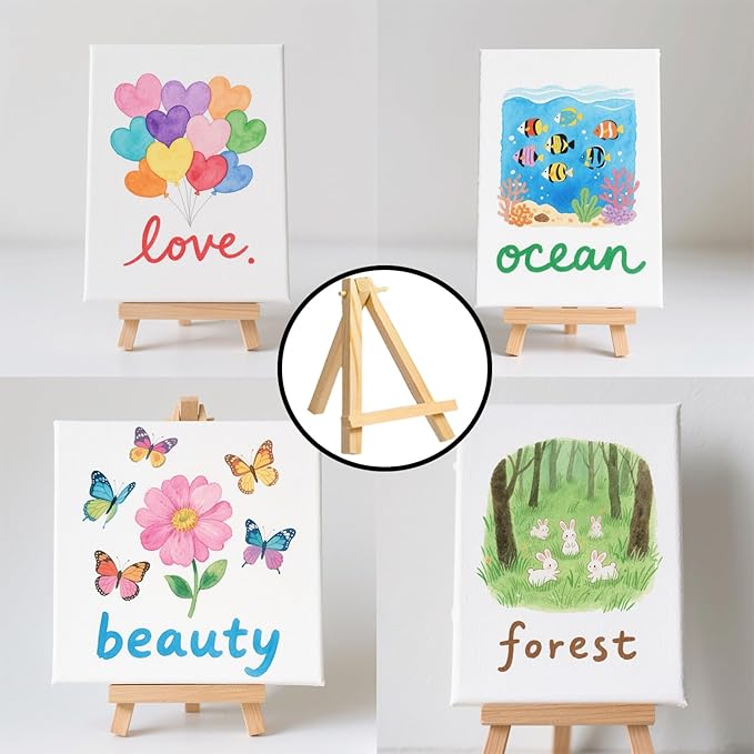 110Pcs Mini Wood Easel Stands - Image 4
